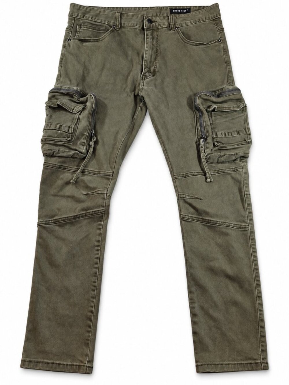 Smoke Rise Pants Men’s 38x32 Cargo Tapered Legs With Toggle Olive